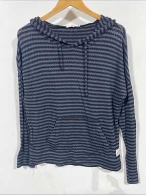 Vans Navy and Charcoal Striped Hoodie